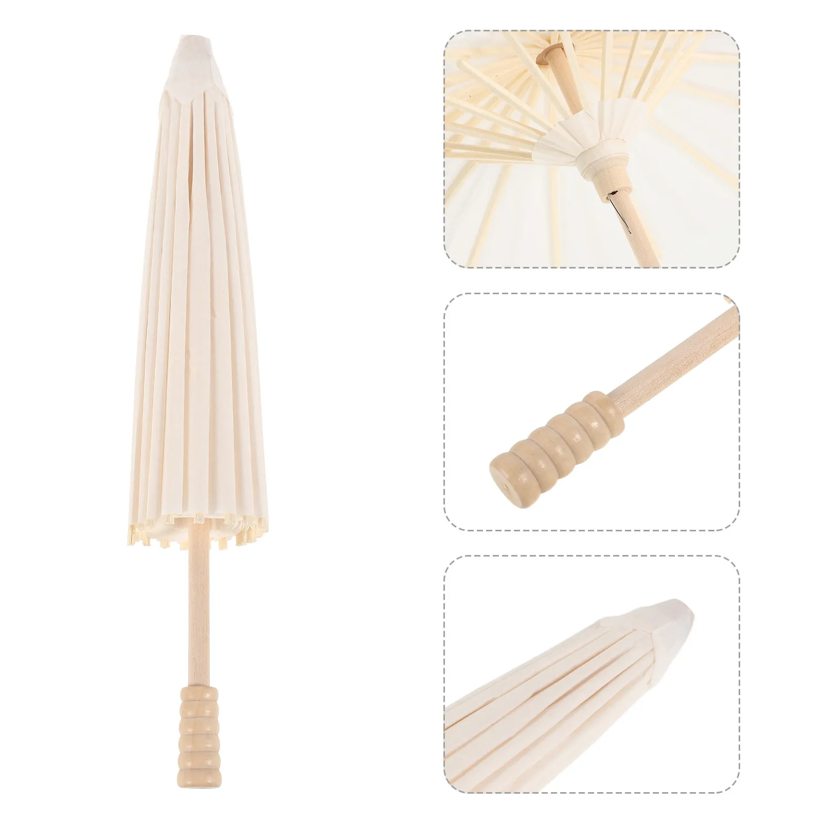 

2Pcs Paper Parasol Vintage Style Blank 12Inch Outdoor Wedding Garden Party Uv Protection Umbrella DIY Painting Umbrella