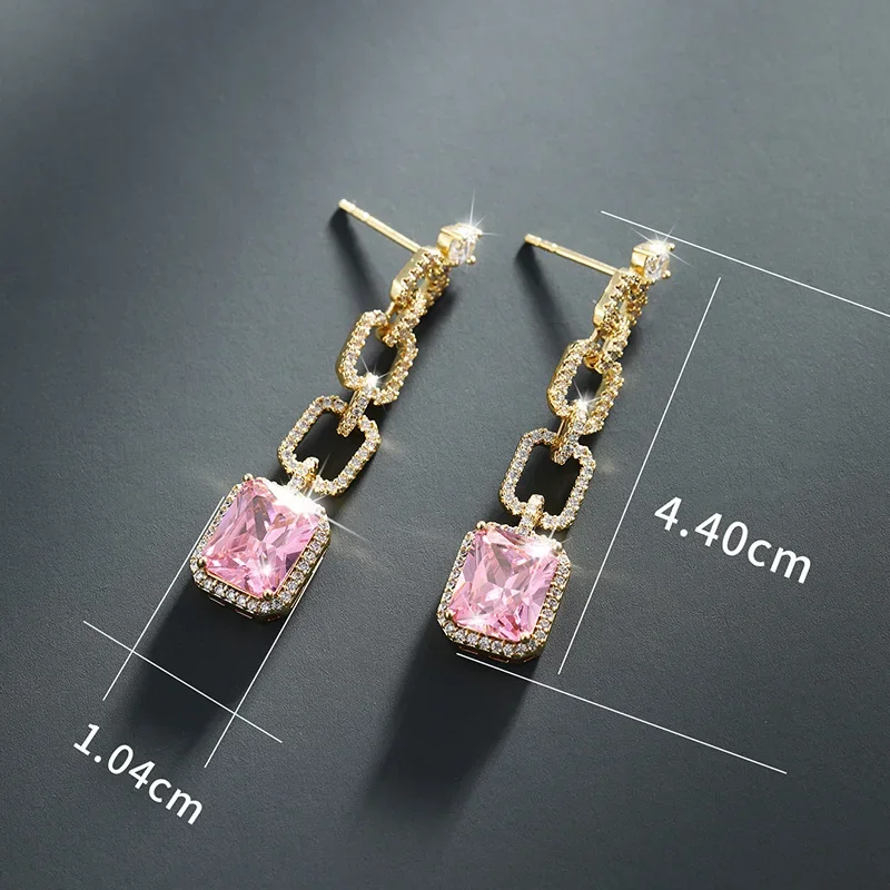 Shining U Simple Square Gems Dangle Earrings for Women Fashion Party Jewelry