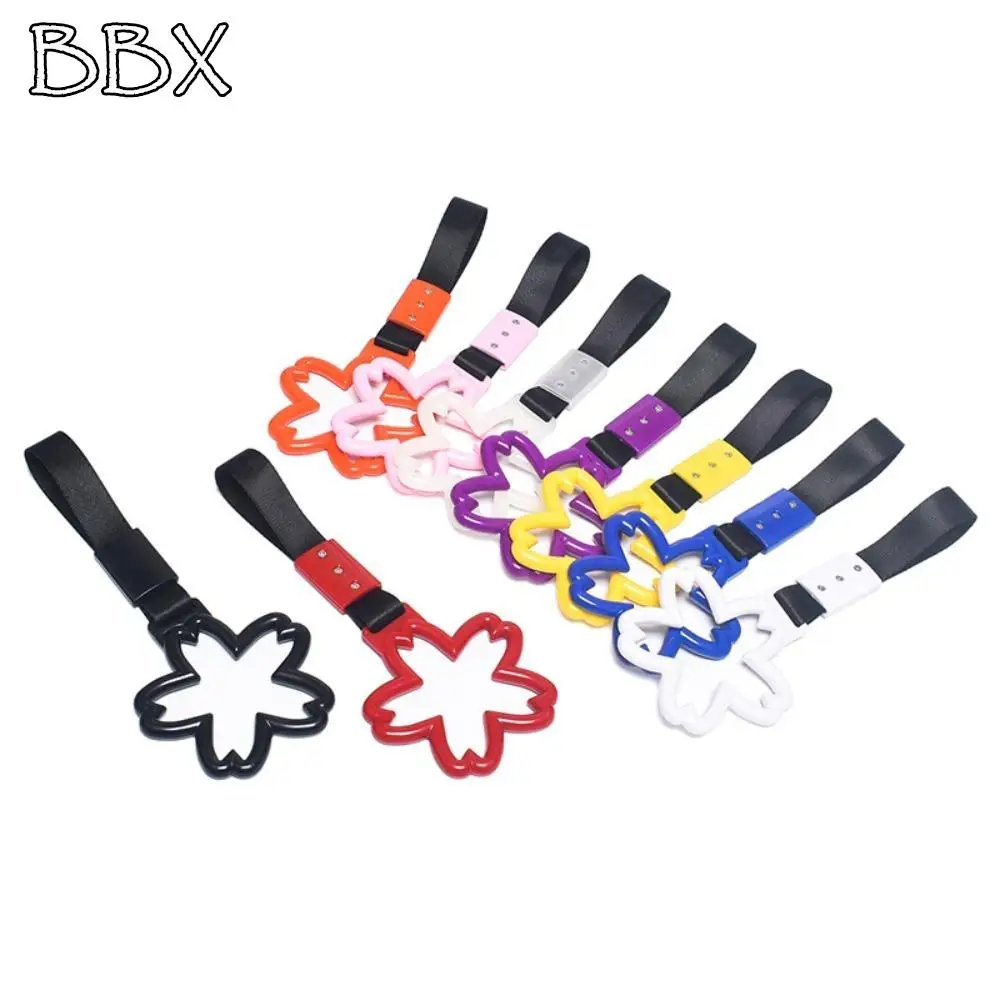 

Cherry Blossom Car Handle Straps Pendant Silver/Black Strap Warning Hanging Ring Plastic Multi Color Car Crash Warning Strap