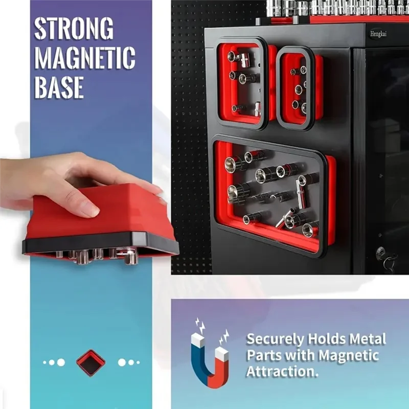 ABKY-صينية أجزاء مغناطيسية قابلة للطي، أداة سباك النجارين، صينية تنظيم أداة وعاء لولبي قابلة للطي