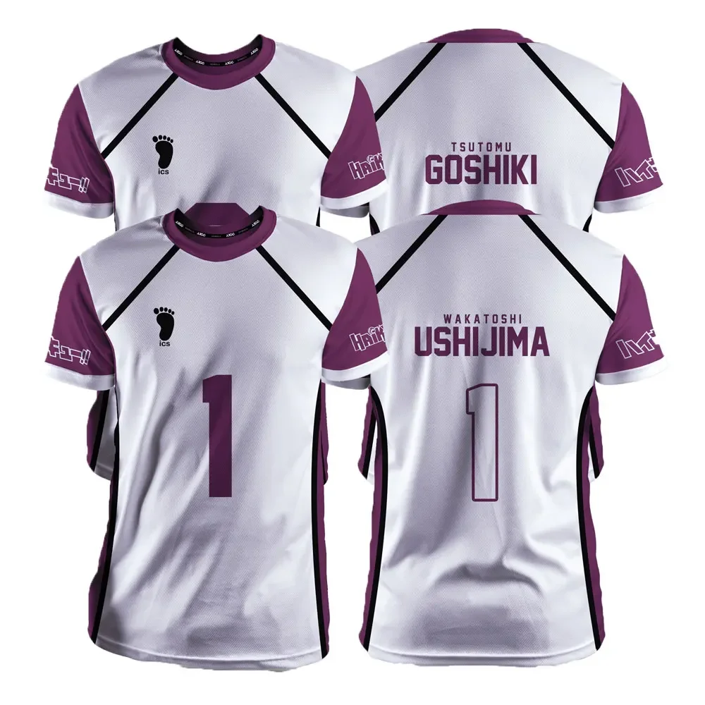 Haikyuu Shiratorizawa Cartoon Anime Cosplay Men Jersey Summer Short Sleeve Children Tee Tops 2025