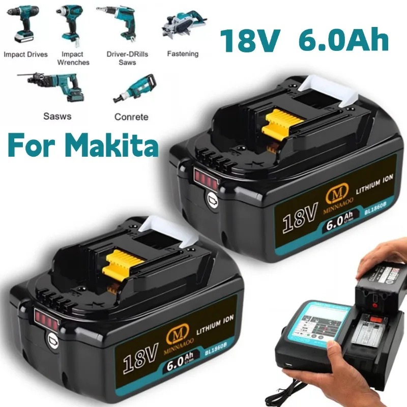

НОВЫЙ 100% оригинальный аккумулятор Makita 18 В 5,0-6,0 Ач, литиевая замена BL1830BL1840BL1860B LXT400 Пакет