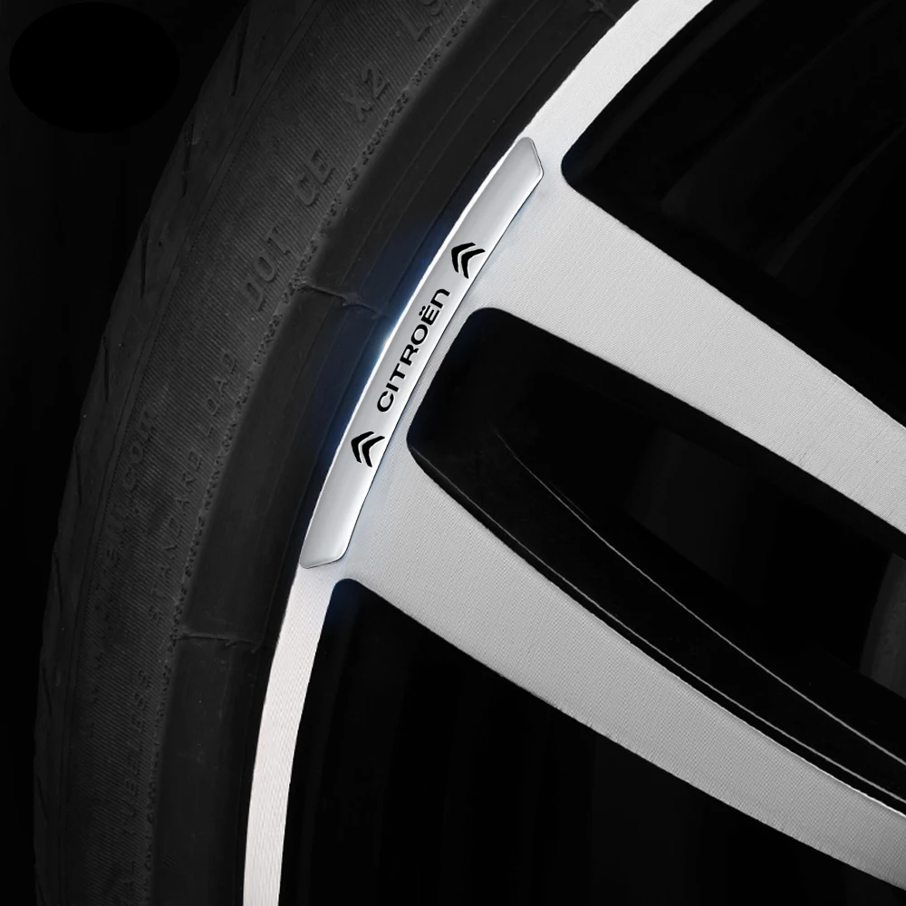 4 قطعة محور عجلات السيارة شارة الإطارات حافة ملصقات اكسسوارات الديكور لسيتروين ثاب C3 C1 C4 C5x7 C4L VTS Aircross شعار السيارات الشارات