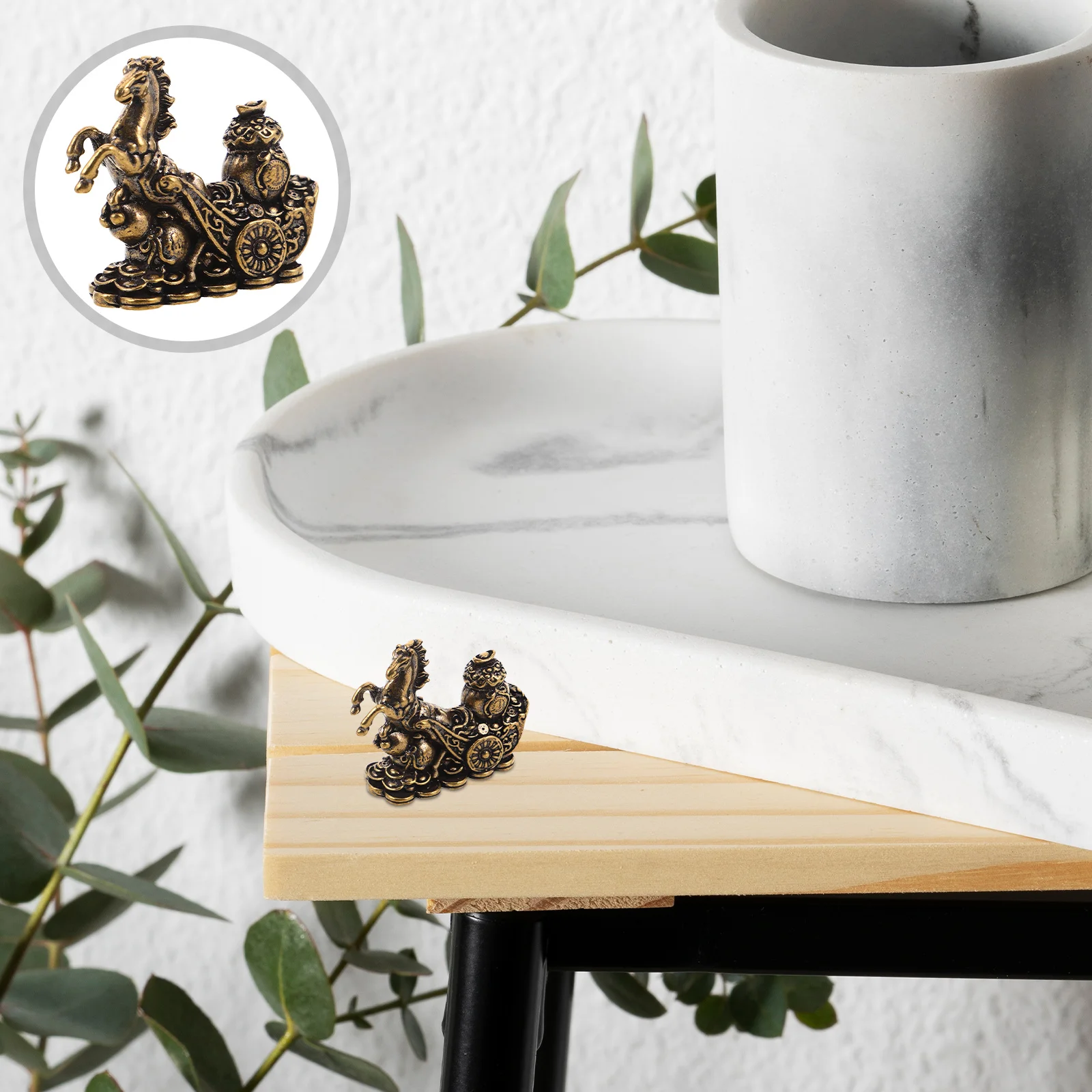 

Small Brass Horse Sculpture Handcrafted Metal Animal Statue for Desk Bookshelf Cabinet Decor Vintage Home Office Ornament Gift