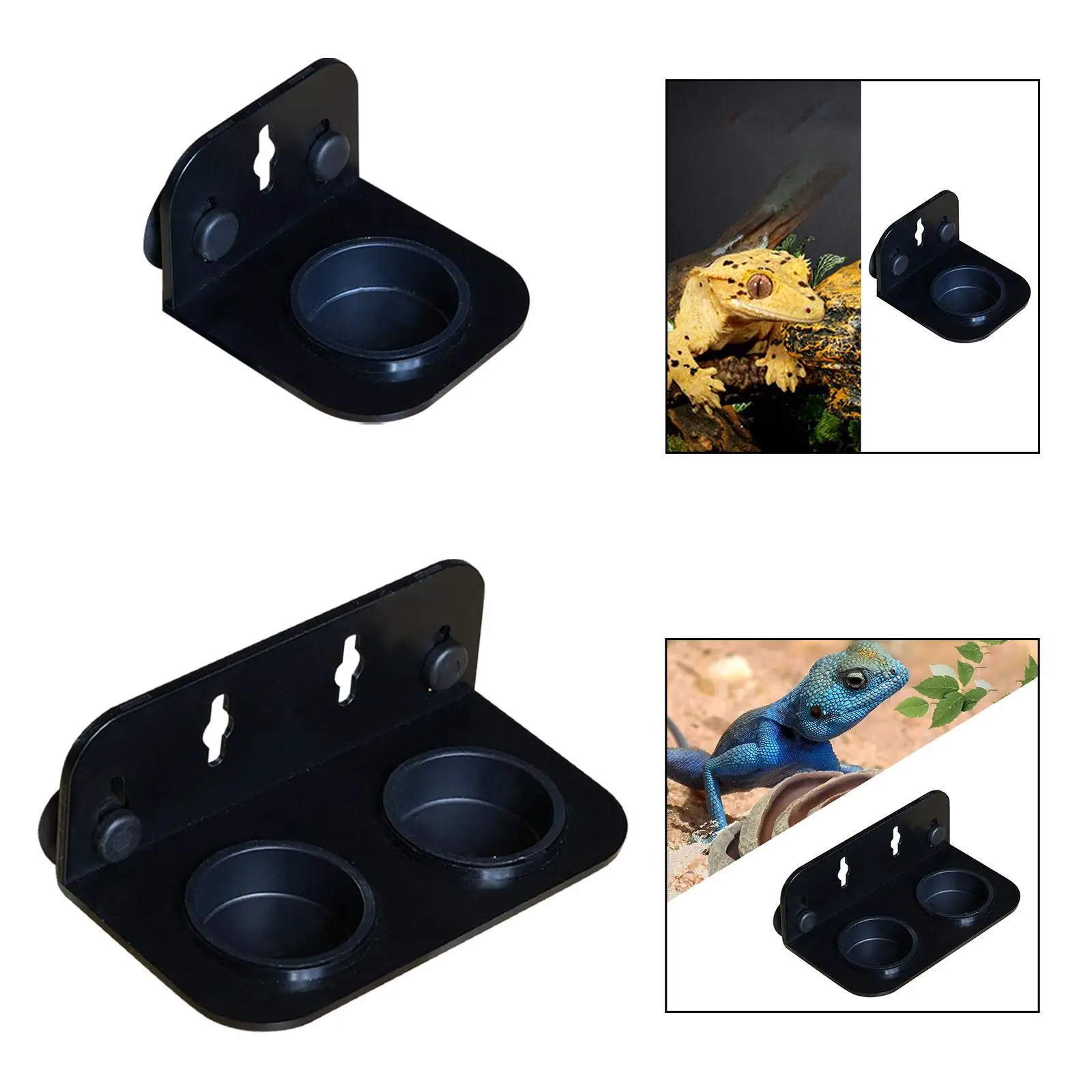 

Hanging Reptile Feeding Tray Water Dish Feeder Ledge Food Bowl for Small Reptiles Pet