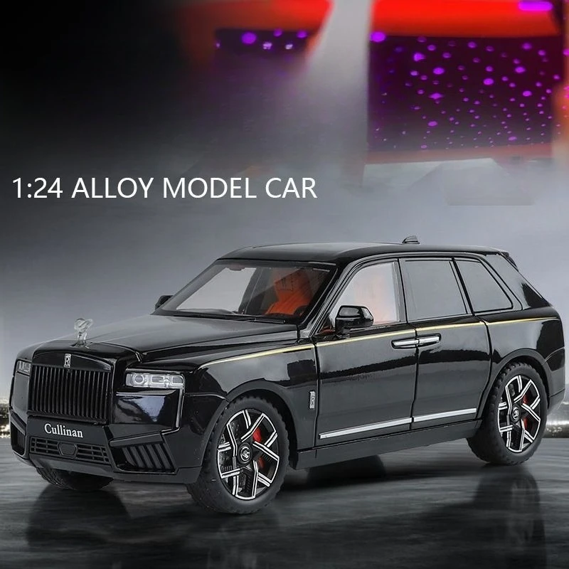 1:24 scale rolls royce cullinan luxury suv alloy diecast model six doors open starlight headliner pull back light sound gift