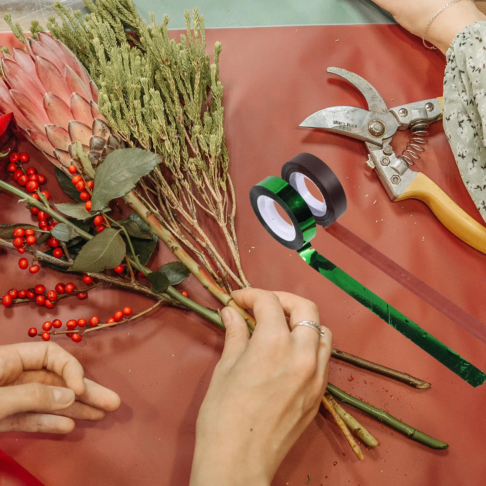 20pcs-waterproof-floral-tape-self-adhesive-brown-bopp-stem-wrapping-tape-for-diy-flower-arrangements-bouquets-wreaths-florist