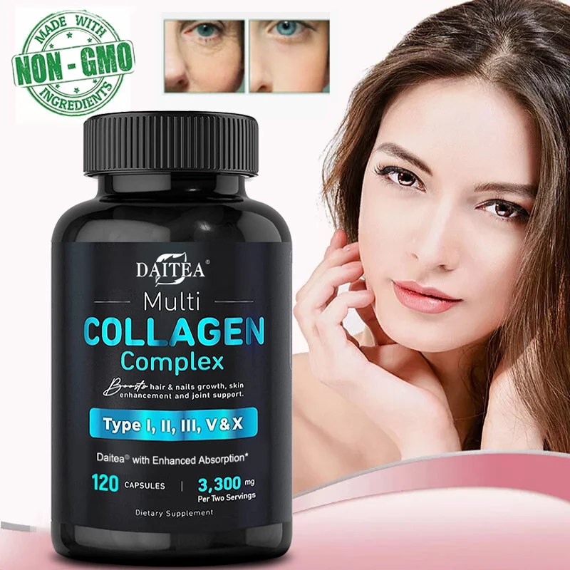 Collagen Complex Capsules - Improve Skin Sagging, Beautify The Skin, Support Nails, Hair, Osteoporosis & Enhance Bone Resistance