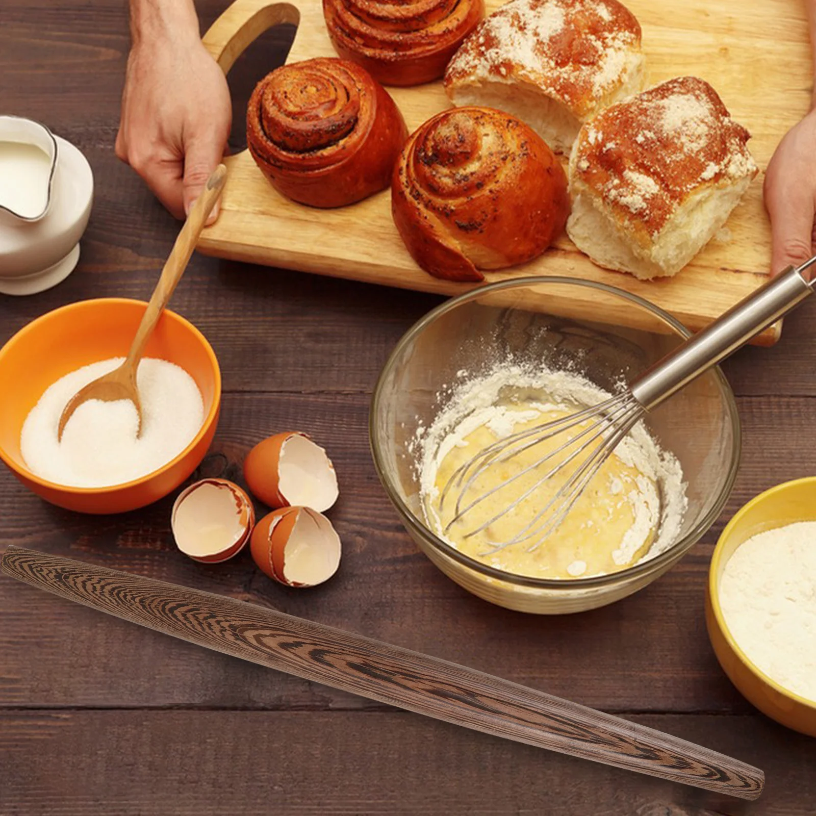 

Chicken Wing Wood Small Rolling Pin Dough Roller Non Stick Wood Baking Tool for Pasta Cookies Pie Pizza Fondant Kitchen Use