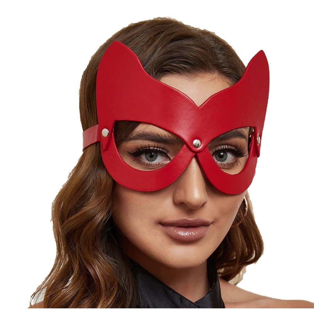 أقنعة جلدية للنساء، قناع حفلة تنكرية، قناع لعب الأدوار الأنيق، قناع نصف وجه للحفلات التنكرية #3