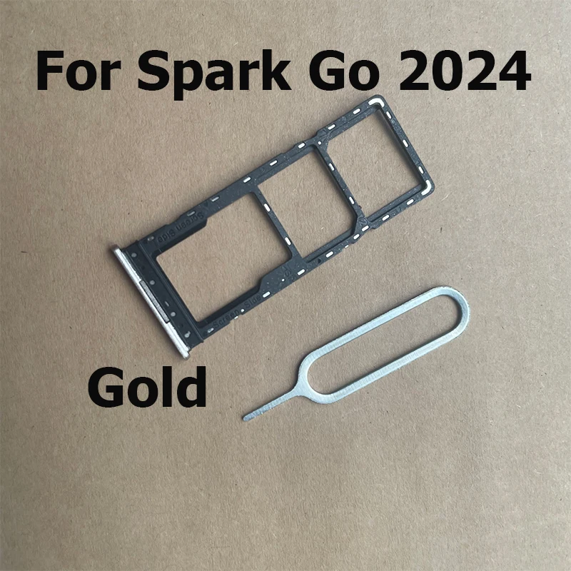 Bandeja de cartão sim para tecno spark go 2024, adaptador de slot para suporte de cartão sim e peças de reparo de suporte de bandeja micro sd