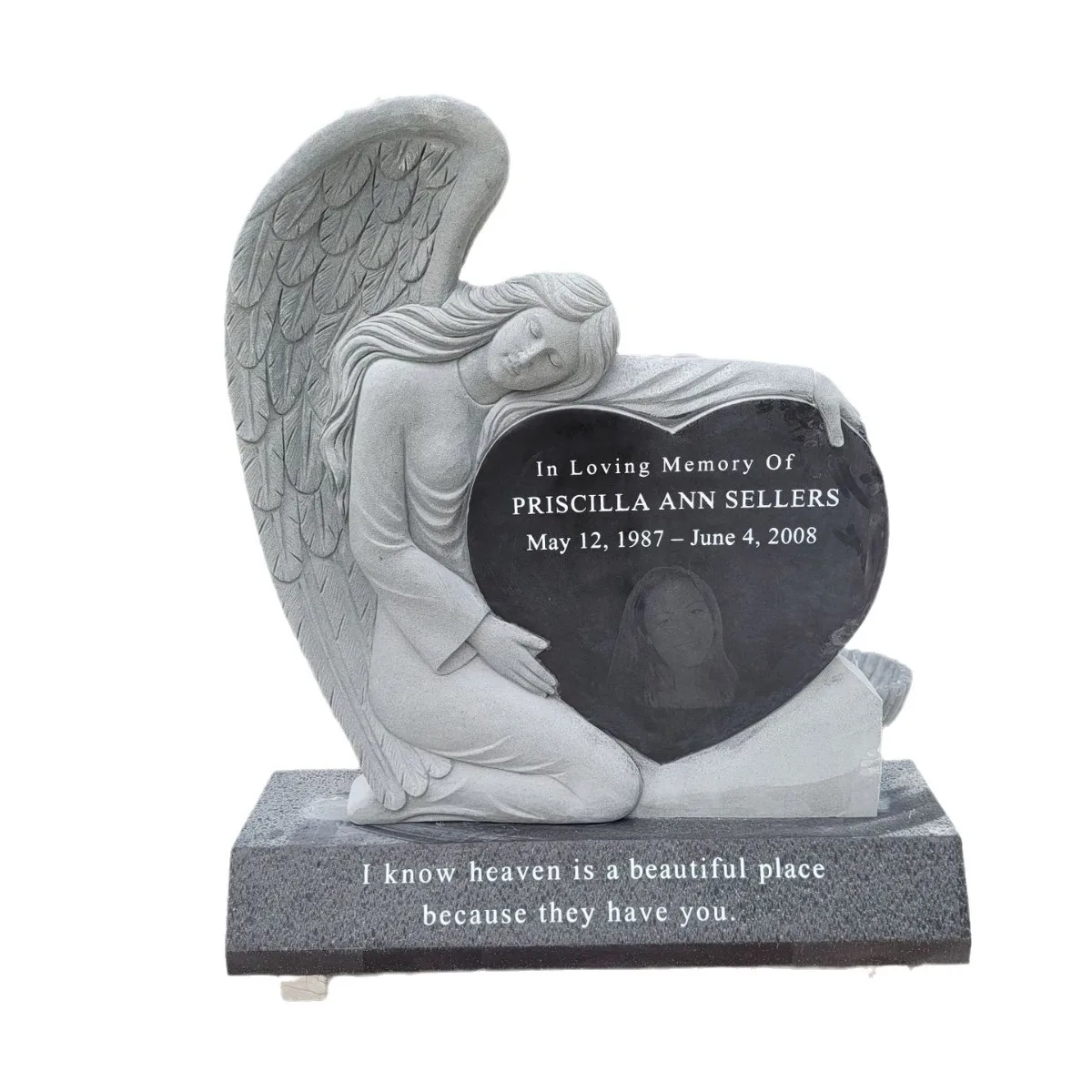 Customization Modern Design Style Black Granite Tombstone Monument Engraved Design Hand Carved Polished High Grade Quality Made