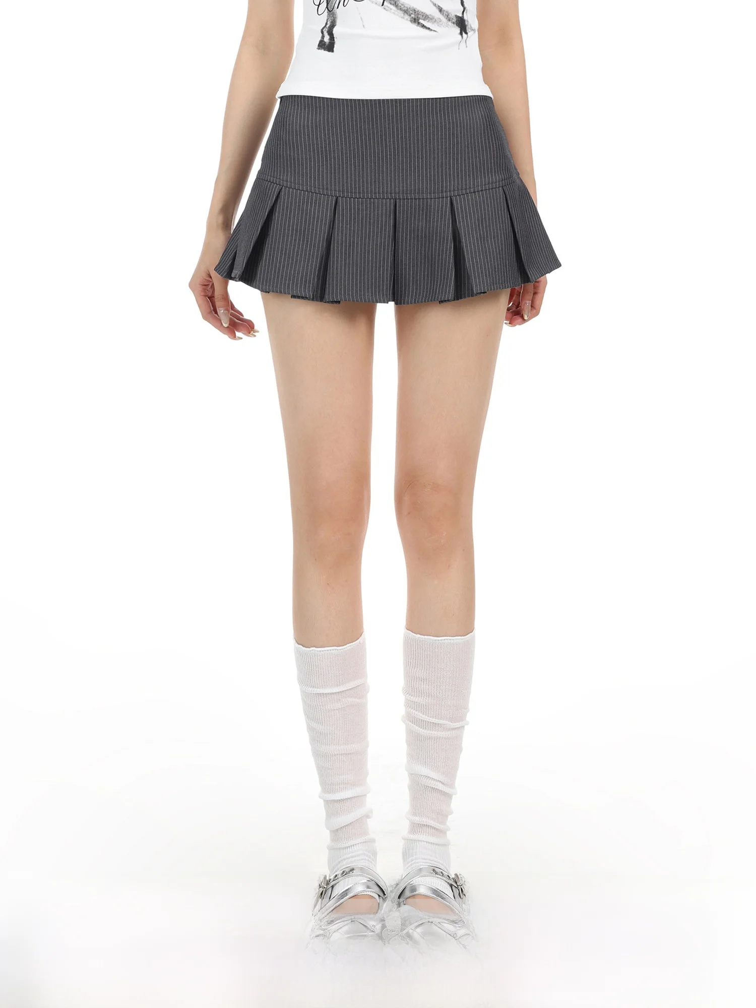 Low Waist Korean Style Plaid Skirt Women's Summer Sexy Short Skirt A-Line Slimming Anti-Light Half Body Skirt