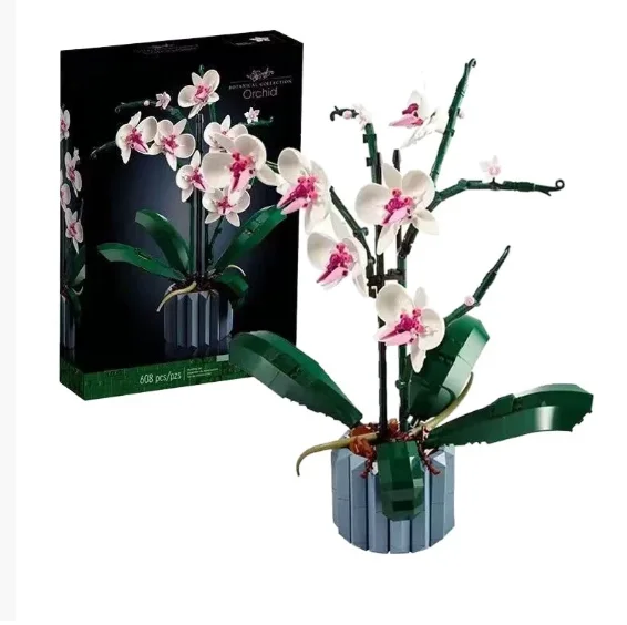 

2028Romantic Pretty Pink Flower BouquetBuilding Blocks Sets 10342 Compatible With Legoed Particles Suitable For Christmas Gifts