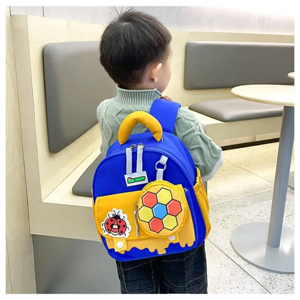 Animal Patterns Kindergarten School Bag Waterproof Adjustable Straps Cartoon Nursery Backpack Large Capacity Comfortable