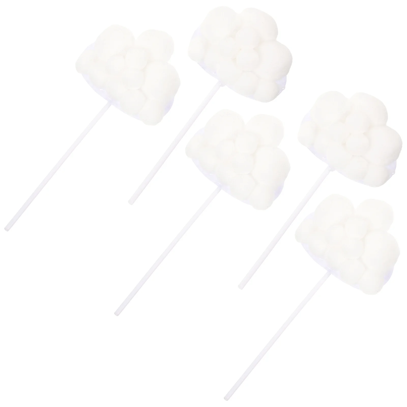 5 Pcs Birthday Cupcake Topper Cloud Decor Decoration Ballon Picks Pompom Party White Child