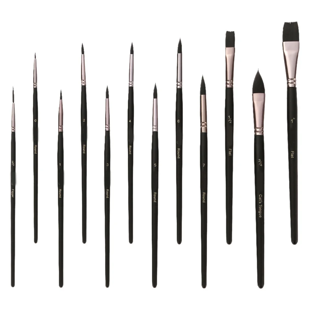 

12Pcs Fine Detail Watercolor Line Drawing Brushes Professional Paint Brush Set for Acrylic Oil Painting Miniature Liner Pen
