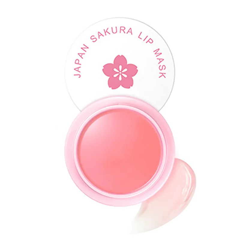 LAIKOU Sakura-suero labial, mascarilla para labios, reparación de pelado de grietas antisecas, Reduce las líneas finas de los labios, esencia