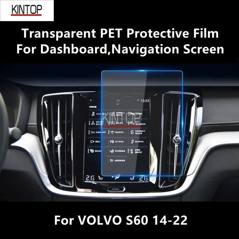 

For VOLVO S60 14-22 Dashboard,Navigation Screen Transparent PET Protective Film Anti-scratch Accessories Refit