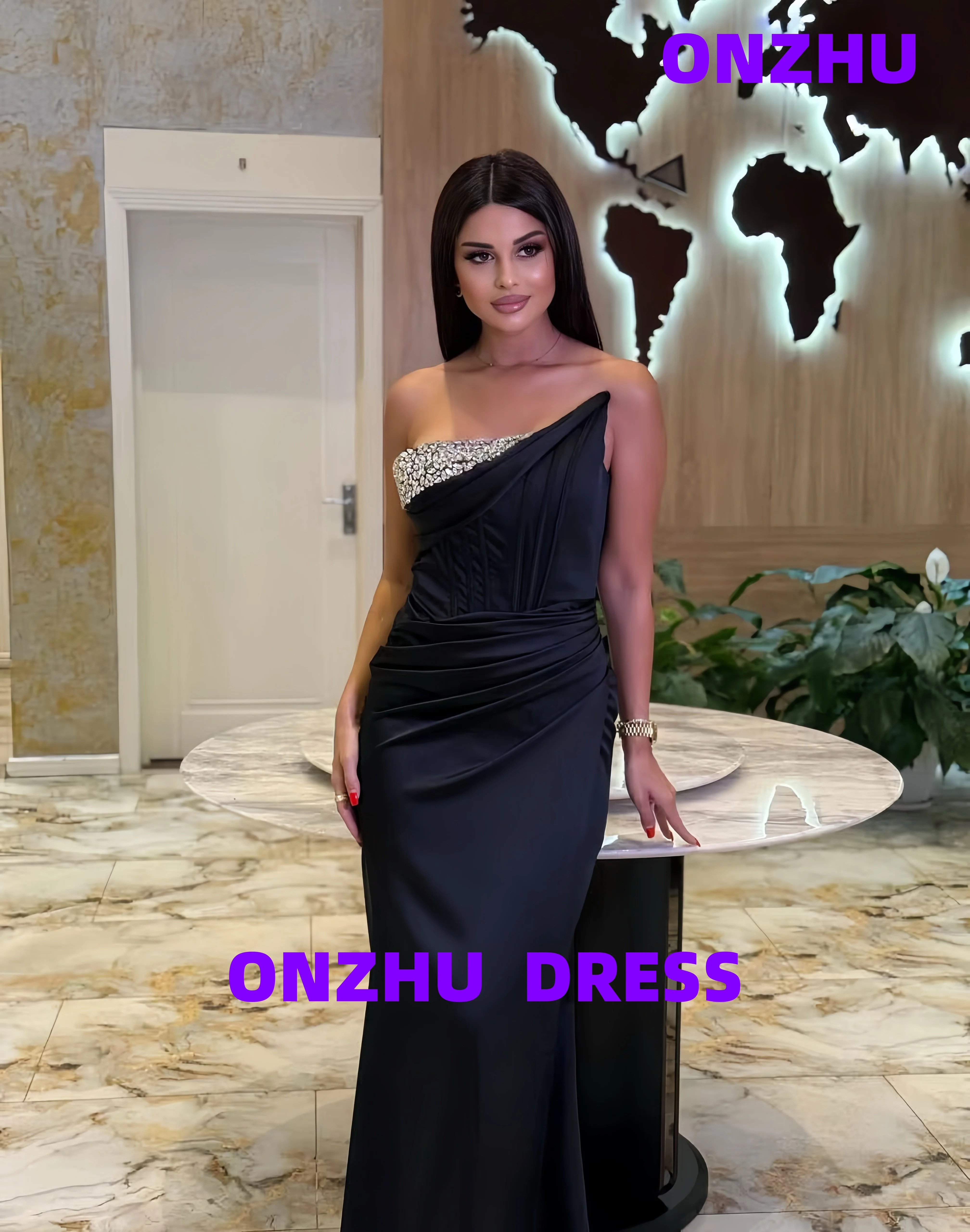 فساتين سهرة فاخرة مخصصة بدون حمالات بدون أكمام حورية البحر أناقة أماندا نوفيا فستان سهرة نسائي