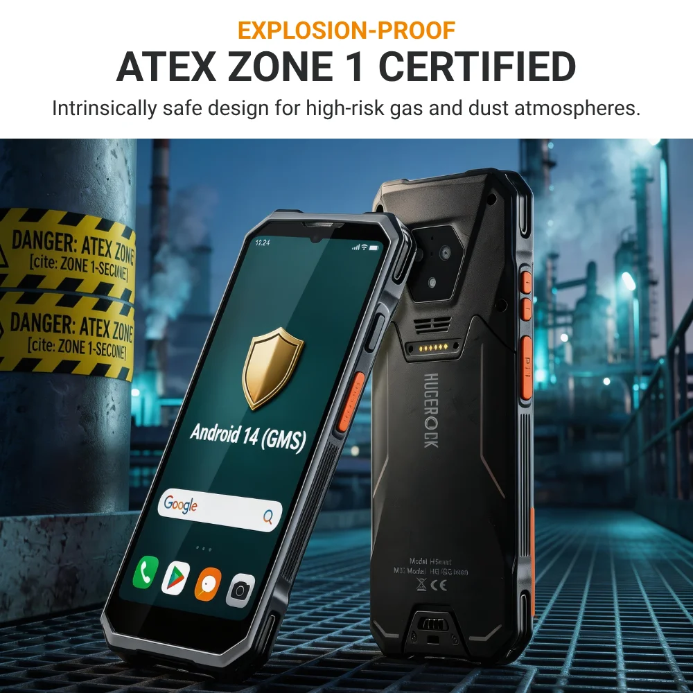 H61 Industrial pda android 1080*2340 500nits MIL-STD-810G 5G wifi Ip68 Waterproof Barcode Scanner For oil and gas exploration