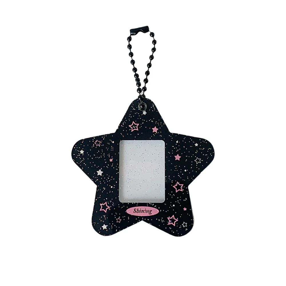 Korean Version Cartoon Star Can Hold Photos, Keychain, Student Headscarf, ID Photo Frame Backpack Pendant, Female