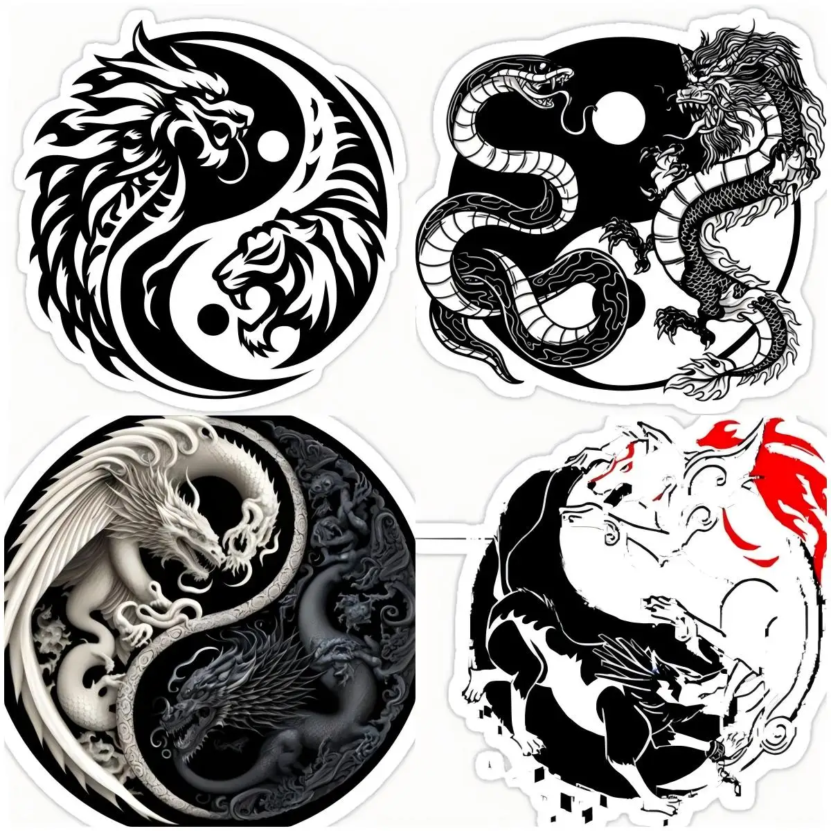 

DRAGON YIN YANG Vinyl Decal Car Wall Window Sticker CHOOSE SIZE COLOR Racing Graffiti Rear Glass Toolbox Car Decoration