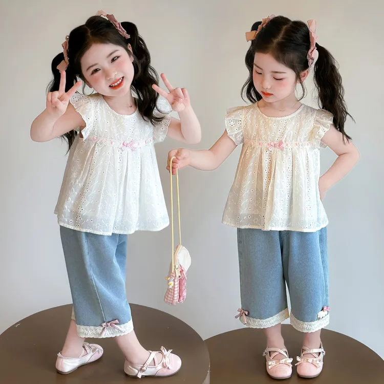 Hollow Embroidery Set 2626 styles  Girl Princess Skirt Spring and Autumn  Dress Girl  Handmade Flower Birthday Skirt
