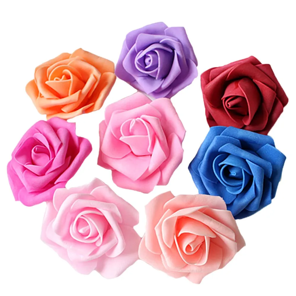 

50Pieces 6CM PE Foam Roses Flower Head Diy Gifts Box Wedding Car Home Decor Bridal Accessories Clearance Artificial Flower