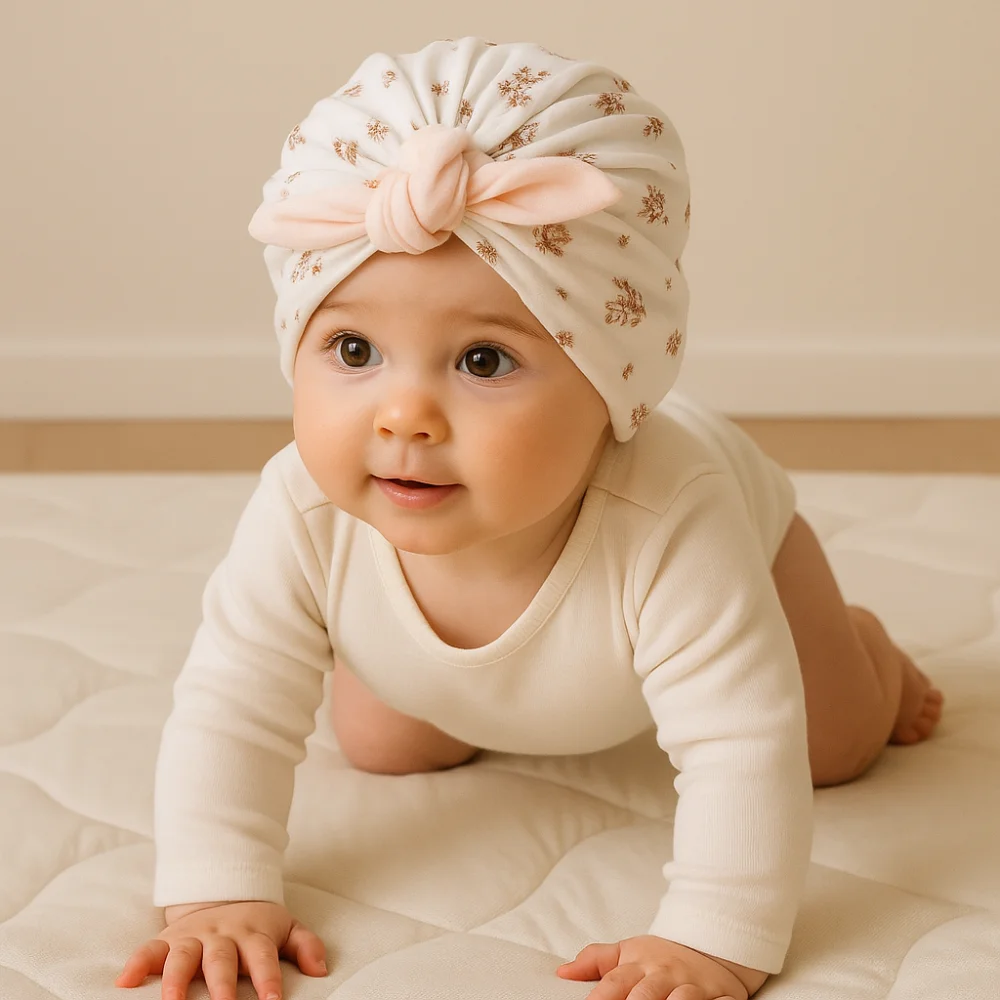 

Headwear Cotton Boneless Muslin Hat 0-5 Months Soft Baby Fetal Cap Elastic Cartoon Newborn Turban Hat Toddler