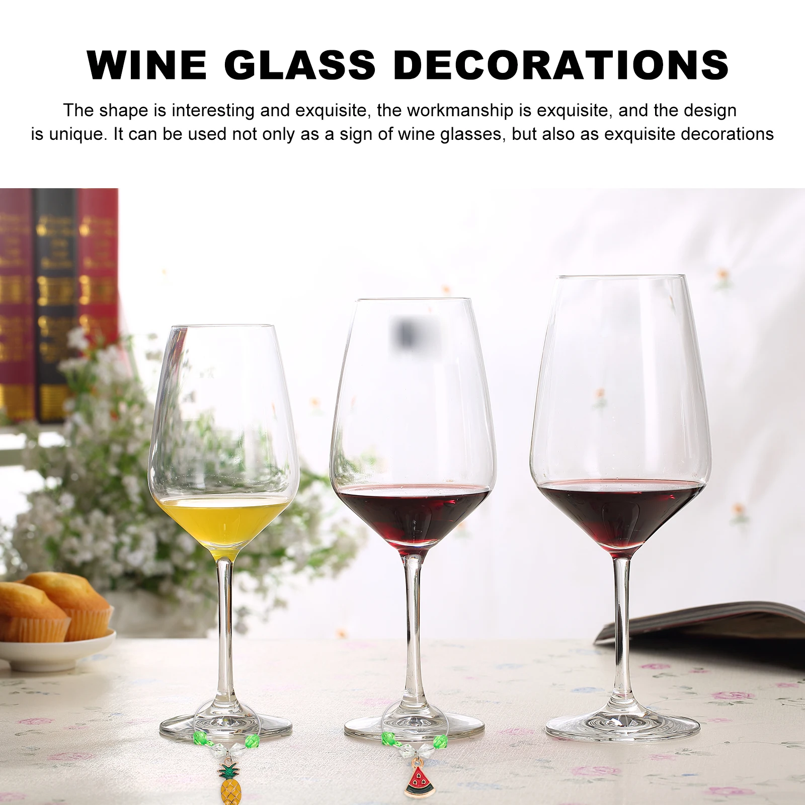 

6 шт., подвески для бокалов для вина, красочные маркеры для напитков в форме фруктов, украшения для вечеринки, идентификаторы чашек, подвески для бокалов для вина, декор для вечеринки