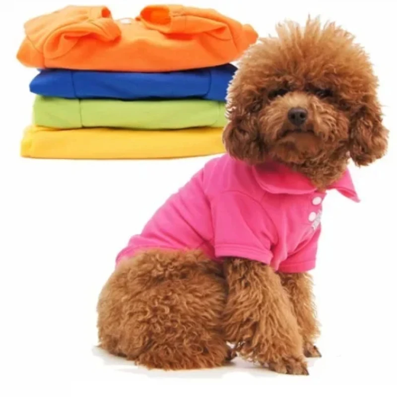 Pet Clothing Solid Color Simple Style Dog Clothes Cat Clothes Cotton Cute Pet Clothes Pet Supplies Dog Accessories Dog Jacket