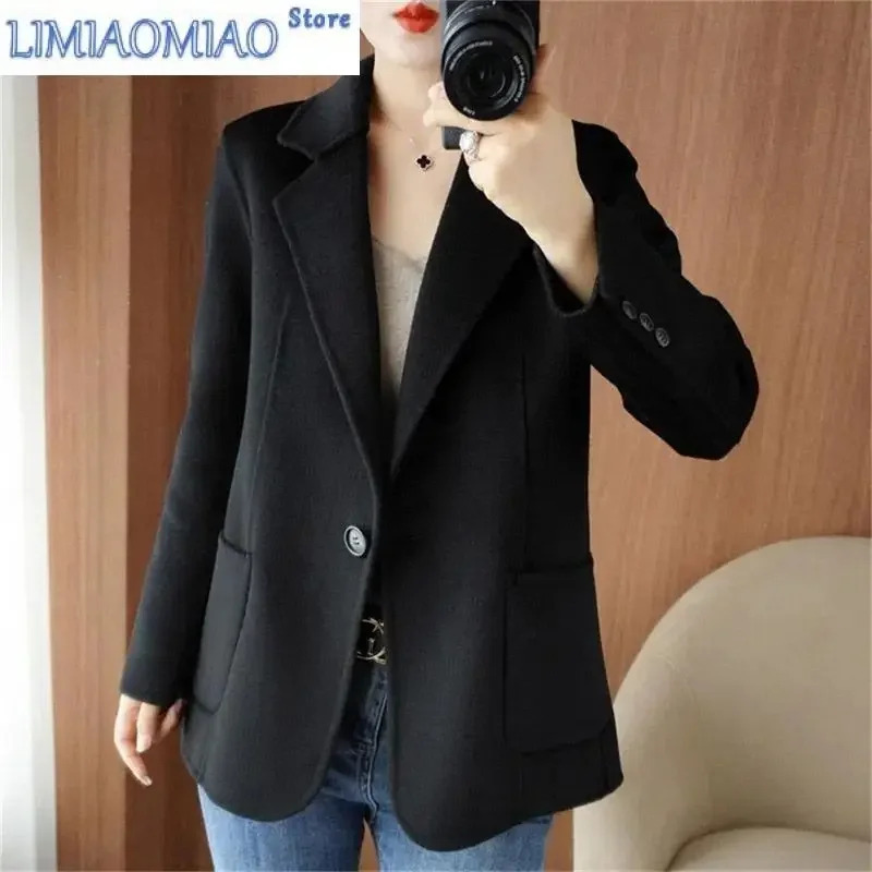 Nuovo autunno inverno giacca di lana abbigliamento da donna cappotti di lana corti slim selvaggio elegante capispalla femminile coreano giacca sportiva spessa femminile