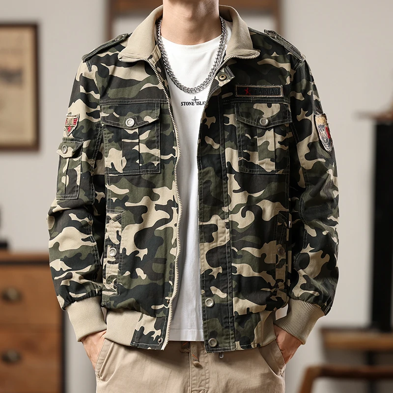 

Модная камуфляжная куртка обычного стиля, красивые два цвета, размер M-6XL, осенне-зимняя летная куртка, верхняя одежда для мужчин