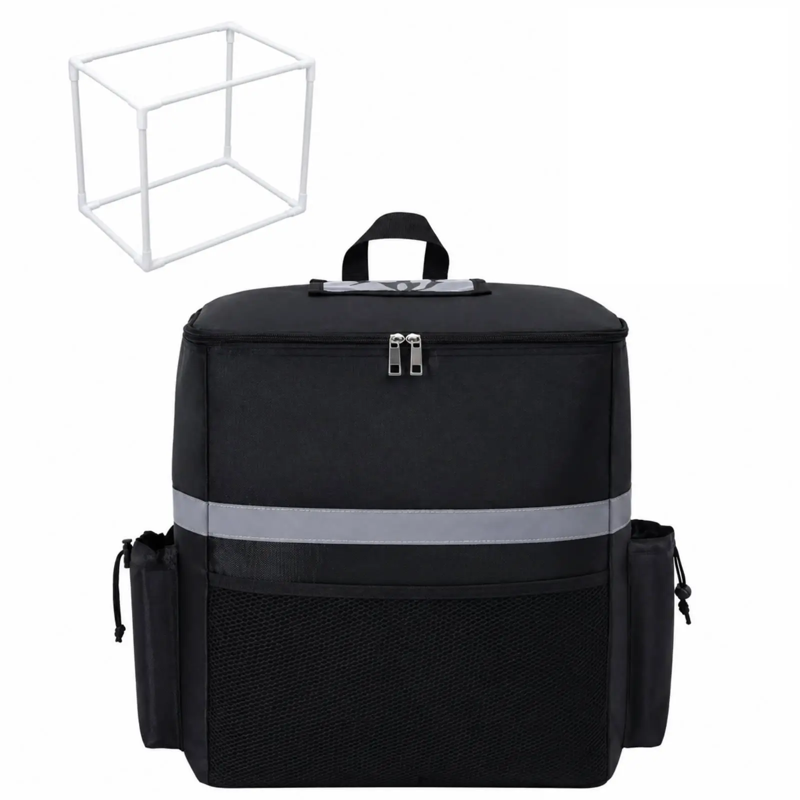 35L Insulated Food Bag for Picnic and Commute Oxford Thermal Backpack with Zippered Top