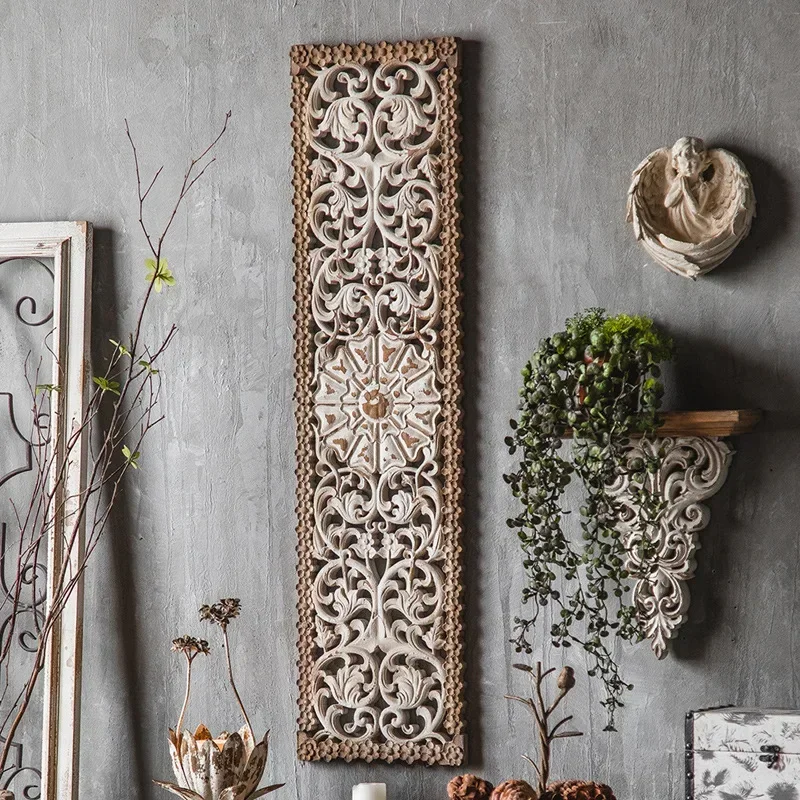 Creative Vintage Antique Hollowed Out Wall Decoration Accents Living Room Bedroom Hangings Wall Decor Luxury Entrance Hall Backg