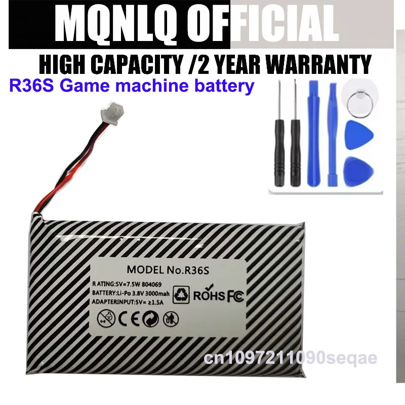 

Lithium Polymer Battery For 3.8V 3000mAh For Open source console R36S Game machine battery Bateria + Tools