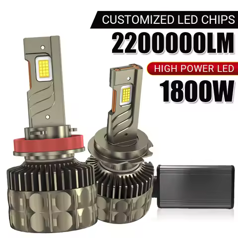 1800W 2200000LM Canbus H4 H7 H1 LED H8 H9 H11 9005 9006 9012 HB3 HB4 Car LED Headlight Auto Fog Lamp LED Bulbs 6000K 12V