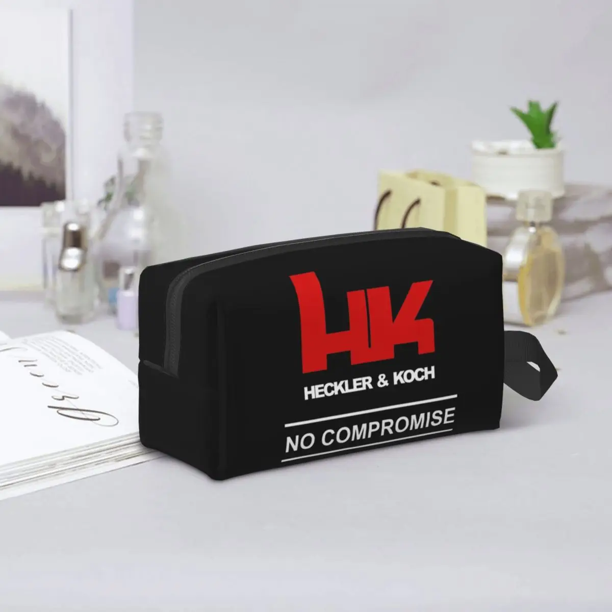 Heckler Koch HK MG4 Pistole Gewehr Militär Armee Kosmetiktasche Aufbewahrungstasche Dopp Kit Toilettenartikel Kosmetiktasche für Frauen Beauty