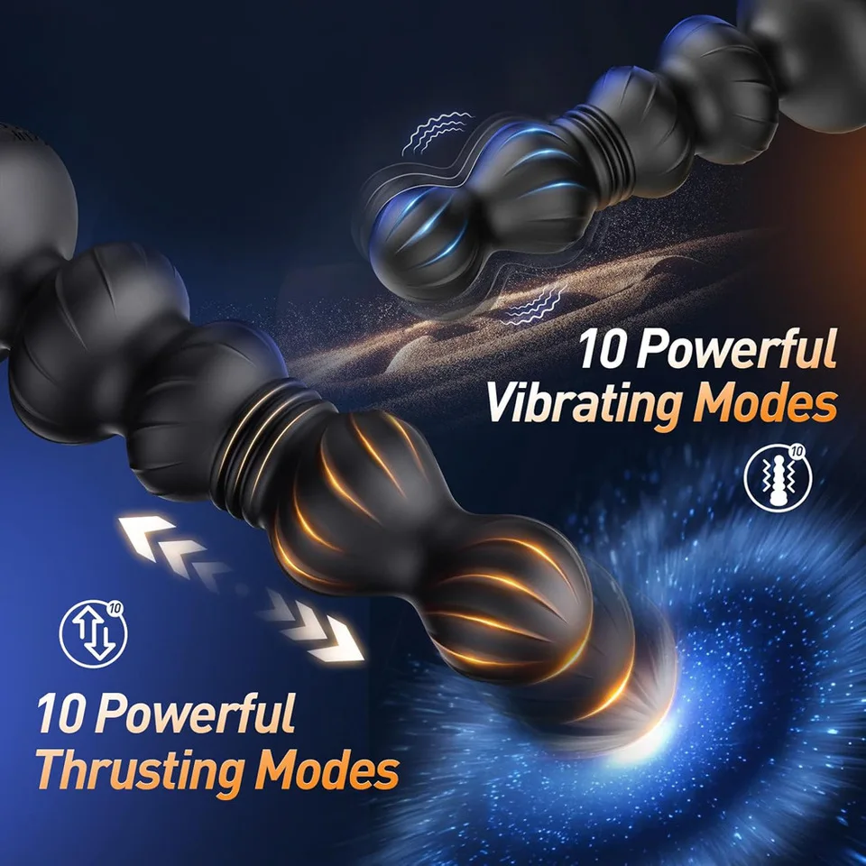 App+remote Control Vibrator Thrusting Anal Beads Prostate Massager Anal Butt Plug 10 Vibrate Thrust Male Sex Toys For Men Women - view 2