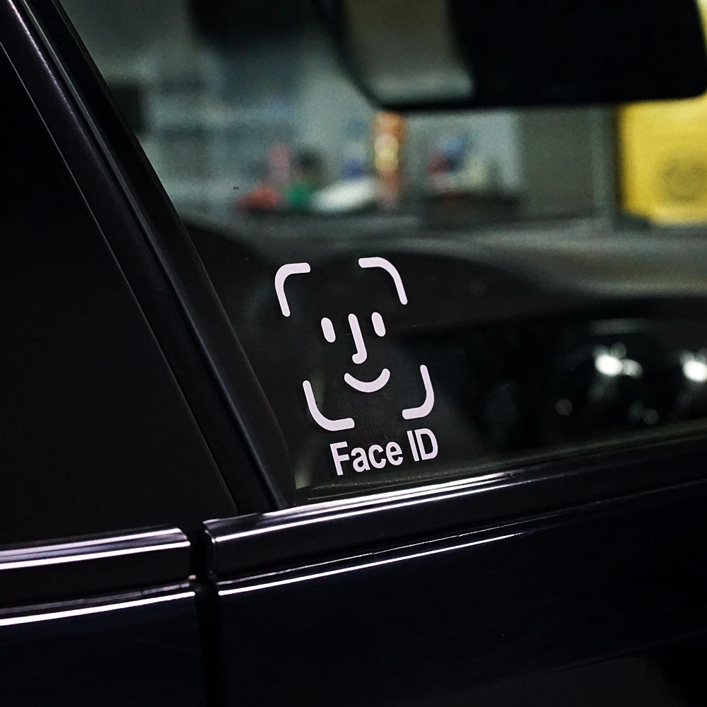 1PC Face ID Car Stickers Waterproof  DIY Auto Body Window Rear Windshield Fuel tank cap Car Exterior Sticker Vinyl Decals