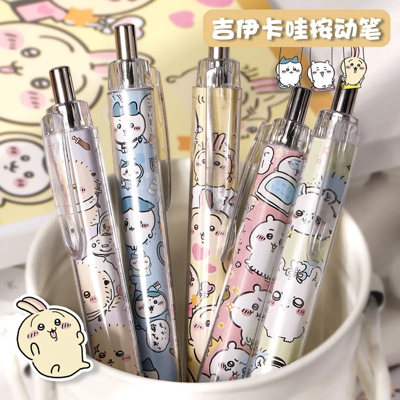 Chiikawa 0.5mm Neutral Pen Anime Hachiware Usagi Cartoon School Supplies Cartoon Press Pen Black Stationery Supplies