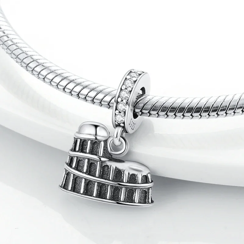 Travel Series 925 Sterling Silver Boot & Passports  Famous Buildings Charm Beads Fit DIY Bracelet Jewelry Commemorative Gifts