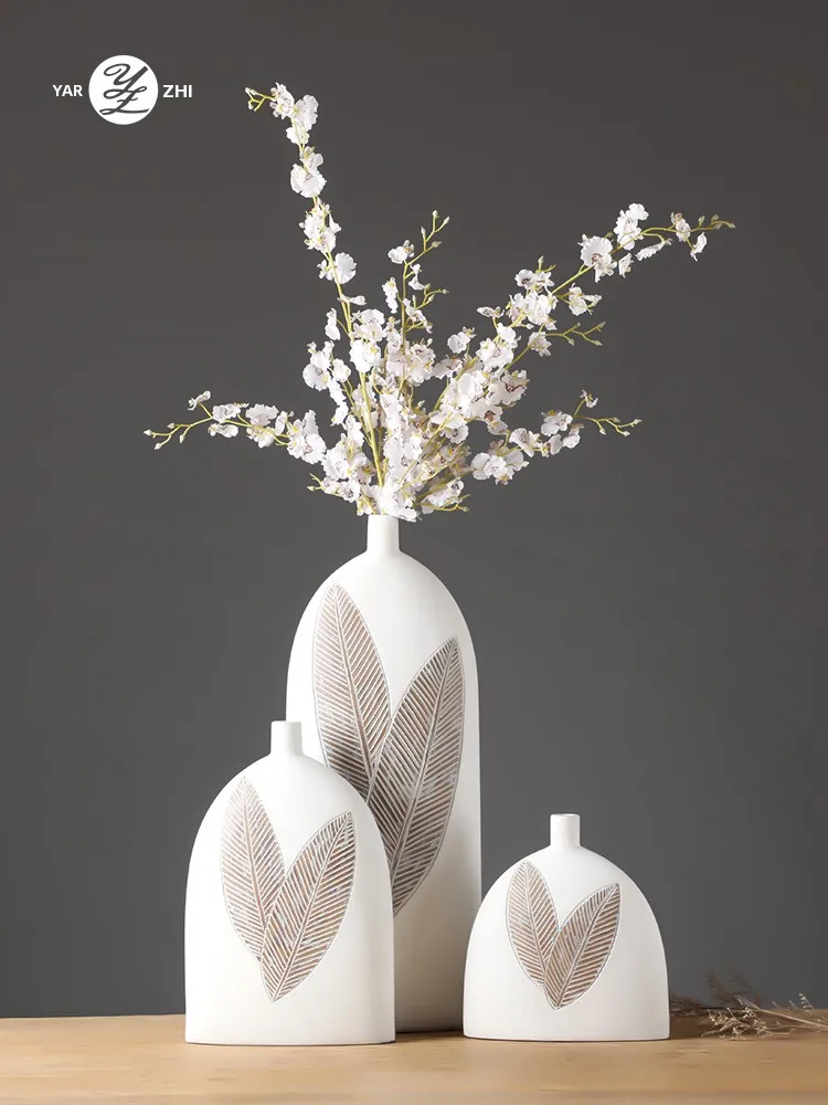 

Американская ретро-ваза для цветов в белом цвете, художественная, декоративная, элитная, для гостиной, тумбы под ТВ, образцовая витрина, украшение для дома