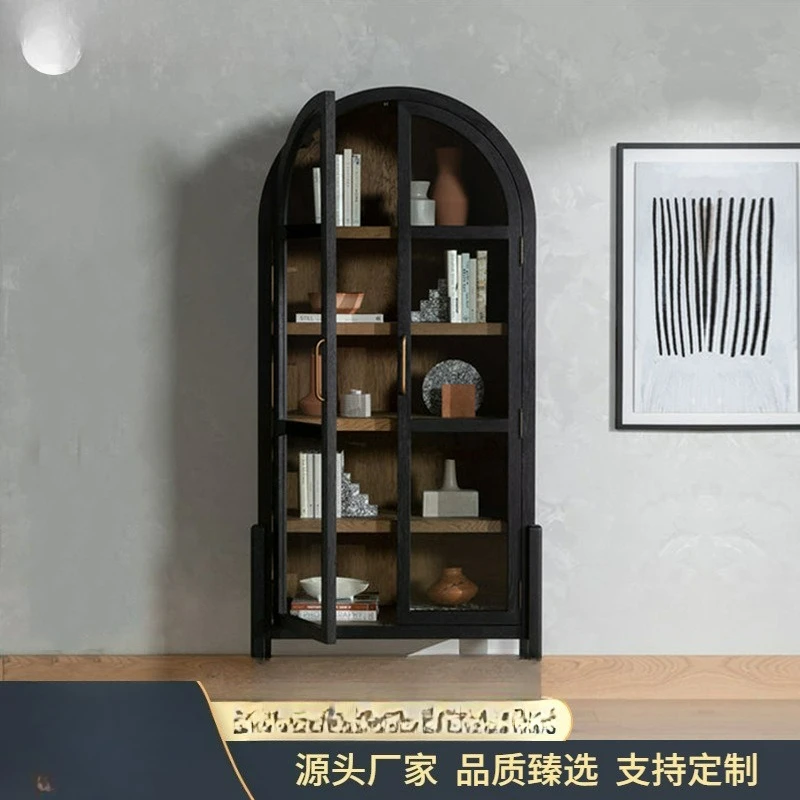 

Customized, American light luxury solid wood bookcase Children's floor bookshelf wine cabinet