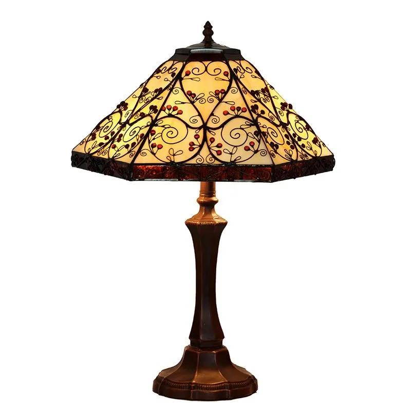 European palace French retro classic hexagonal table lamp