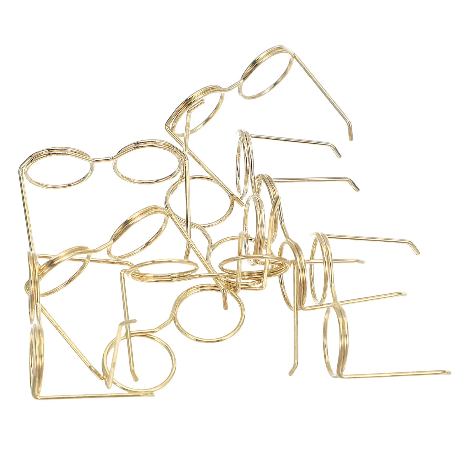 

50 шт. миниатюрных оправ для очков из металлической проволоки для декора кукольного домика, реквизита для фото, творческих поделок, маленьких аксессуаров для очков