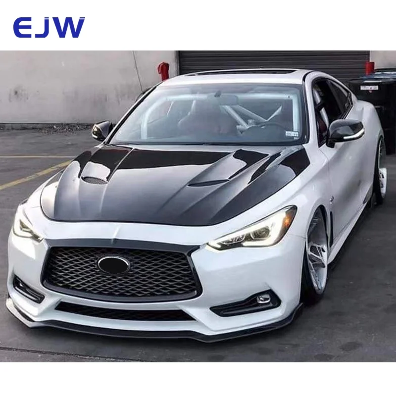 

For 2016+Infiniti Q60 MBJ STYLE Carbon Fiber Engine Hood For Automotive High Quality Carbon Fiber Engine Hood
