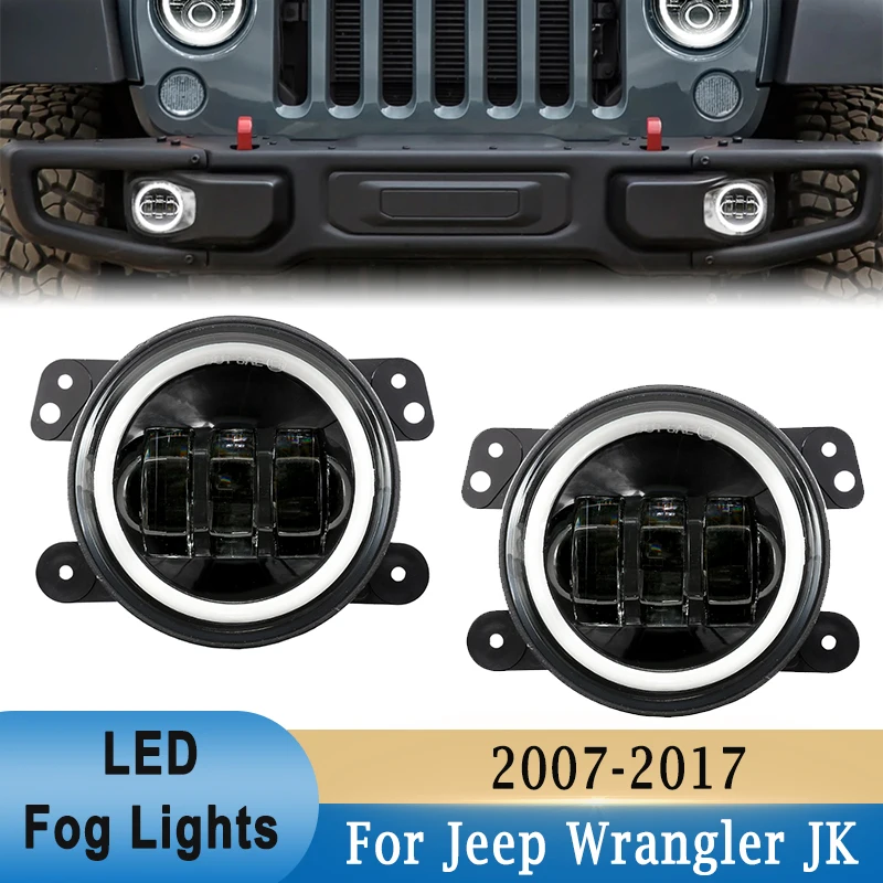 

Front Bumper LED Fog Light Assembly White DRL Amber Turn Signal Light for Jeep Wrangler JK 2007-2018 Grand Cherokee 2011-2012
