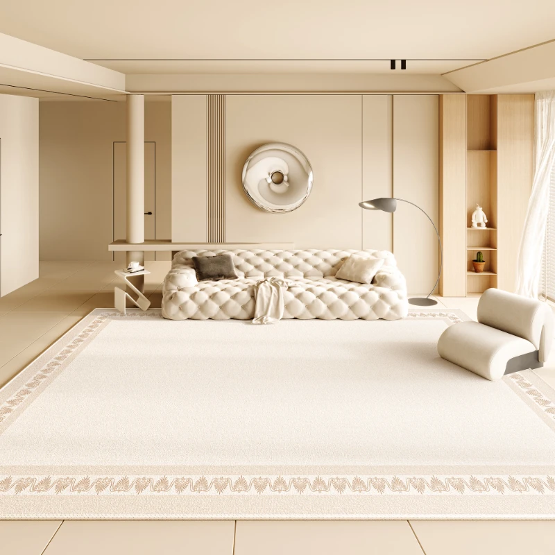 French Cream Plush Floor Mat Minimalist Rugs for Bedroom Fluffy Soft Living Room Decoration Carpet Thicken Anti-slip Bedside Rug